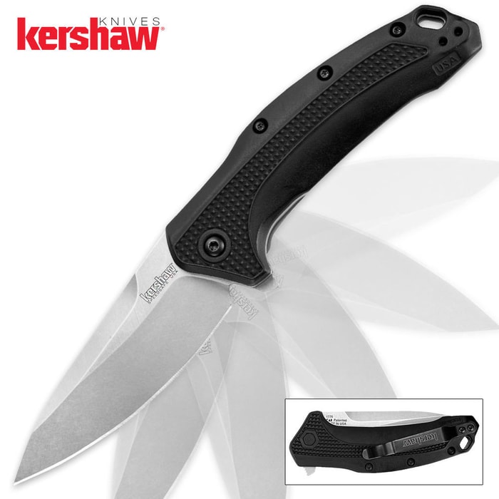Kershaw Link Stonewash Assisted Opening Folding Pocket Knife