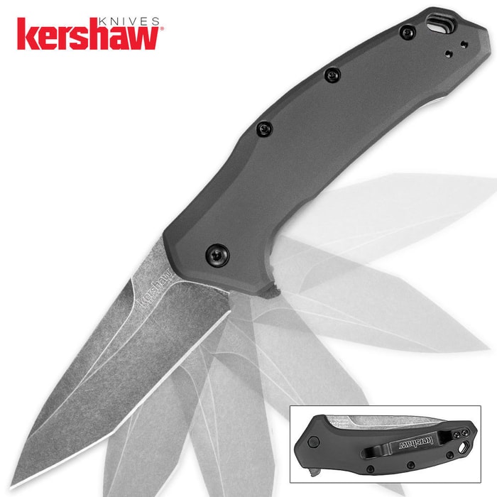 Kershaw Link Assisted Opening Folding Pocket Knife Tanto Point