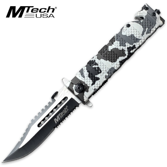 MTech USA Tactical Folding Pocket Knife Winter Camo