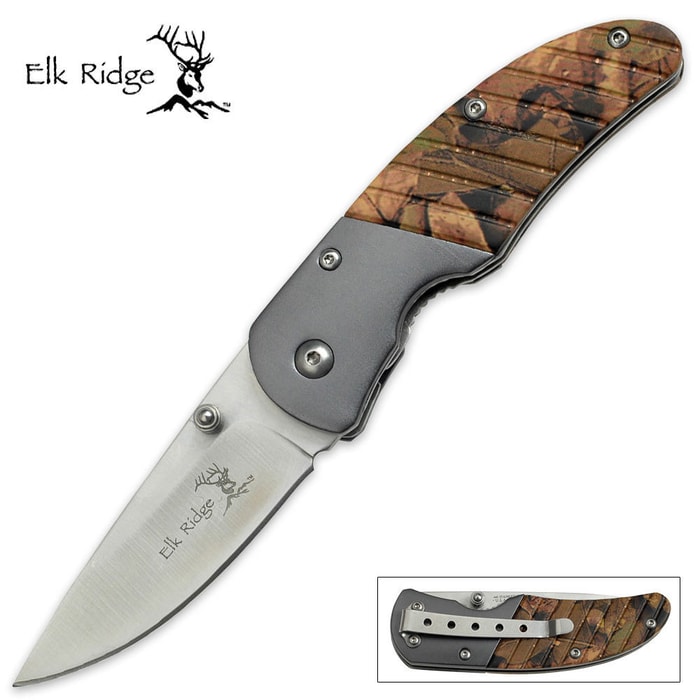 Elk Ridge Forest Camo Folding Pocket Knife