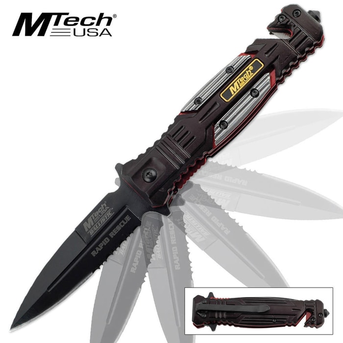MTech Ballistic 800 Assisted Open Spear Point Folding Pocket Knife Black