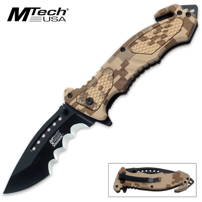 MTech Xtreme Folding Pocket Knife Desert Camo