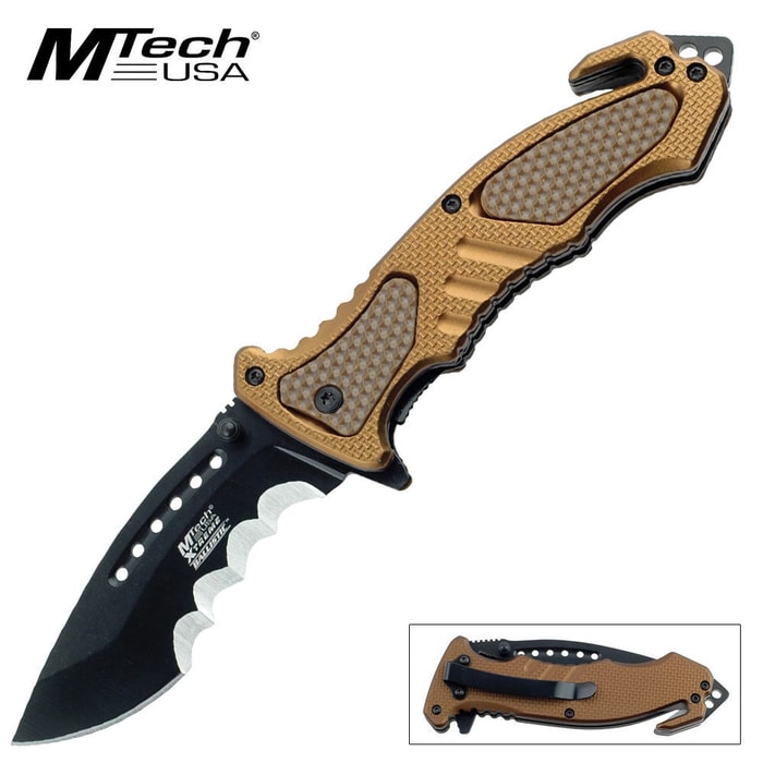 MTech Xtreme Folding Knife, Gold