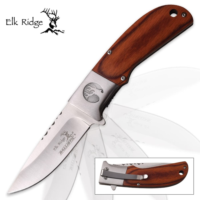 Elk Ridge Ballistic Pakkawood Pocket Knife