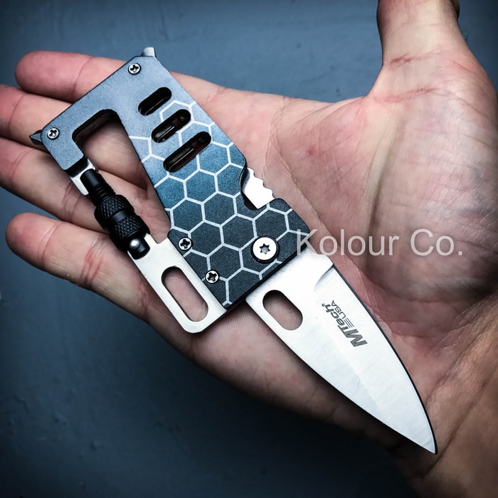MTech USA Field Card Pocket Knife and Multi-Tool | Slimline Rectangular Design | Metallic Gray