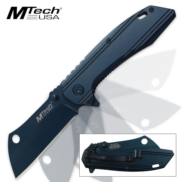 MTech USA Cobalt Cleaver Ballistic Assisted Opening Pocket Knife