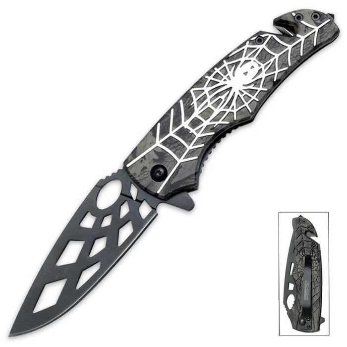 Tac-Force Speed Assisted Opening Rescue Pocket Knife Spider Silver