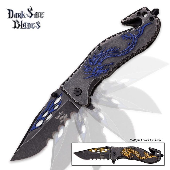 Dark Side Blades Dragon Stonewash Knife