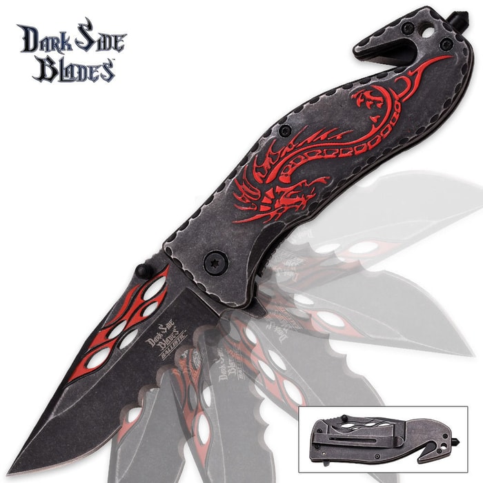 Ballistic Red Dragon Assisted Opening Folding Pocket Knife