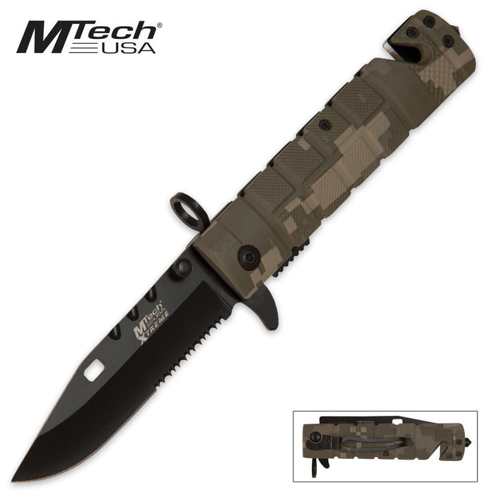 M-Tech Xtreme Pocket Knife Camo Black Blade