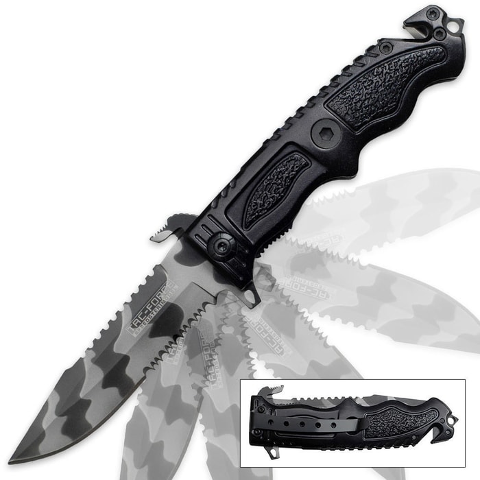 Urban Camo Tac-Force Spring Assist Military Fighter Folding Knife