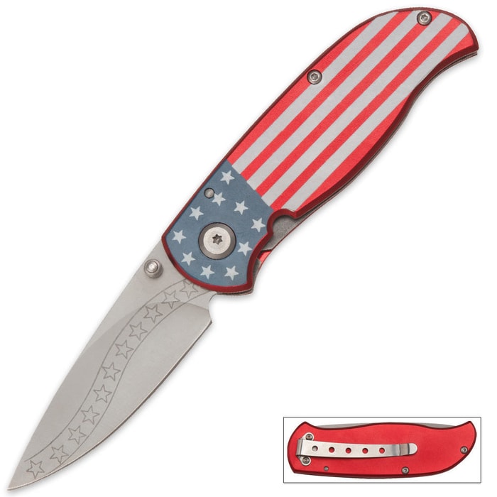 Tom Anderson Stars and Stripes Folder 4 inch Closed