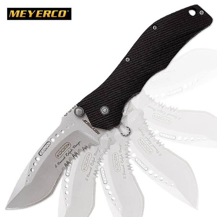 Meyerco MAXX-Q Assisted-Open Folding Pocket Knife, Serrated