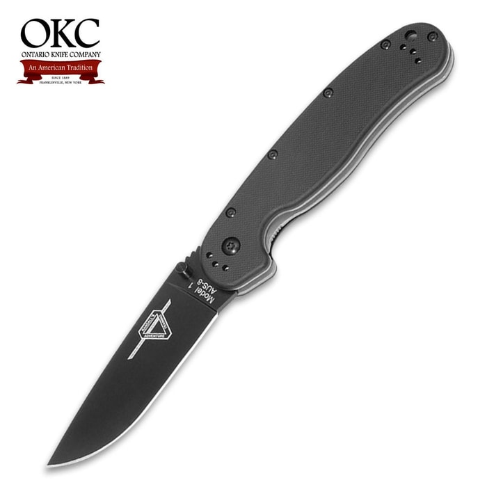 Ontario Knife Company RAT Pocket Knife Black 