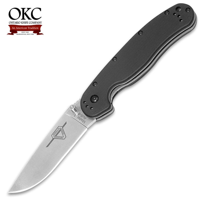 Ontario RAT Pocket Knife Satin Plain Blade