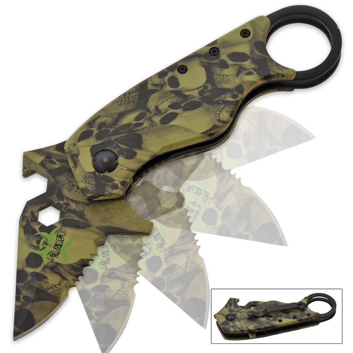 Assisted Opening Takedown Tech Folding Pocket Knife Green