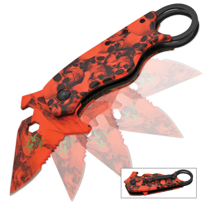 Assisted Opening Takedown Tech Folding Pocket Knife Red