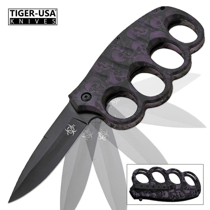 Matrix Extreme Undead Assisted Opening Trench Folding Knife Purple