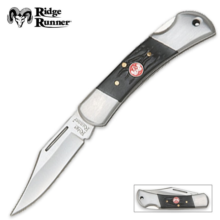 Ridge Runner Mini Lockback Black Delrin Folding Knife