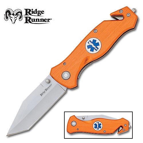 Ridge Runner Orange Tactical Rescue Folding Knife
