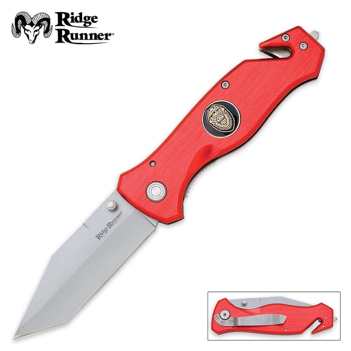 Ridge Runner Red Rescue Folding Knife