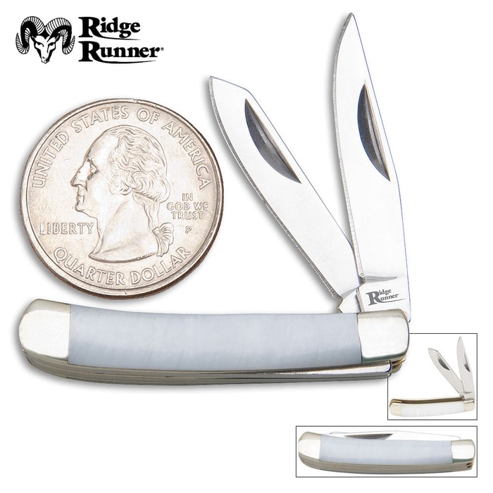 Ridge Runner Trapper White Pearl Folding Knife