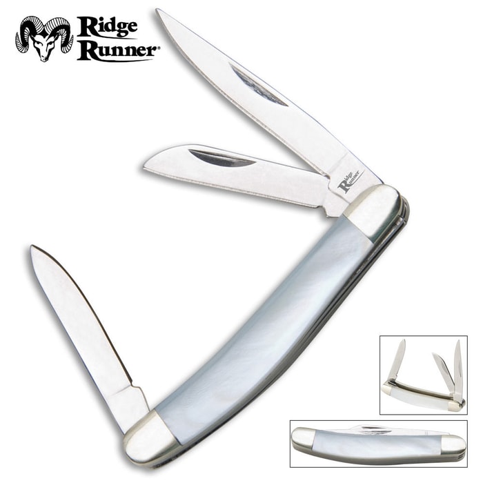Ridge Runner Mini Stockman White Pearl Folding Knife