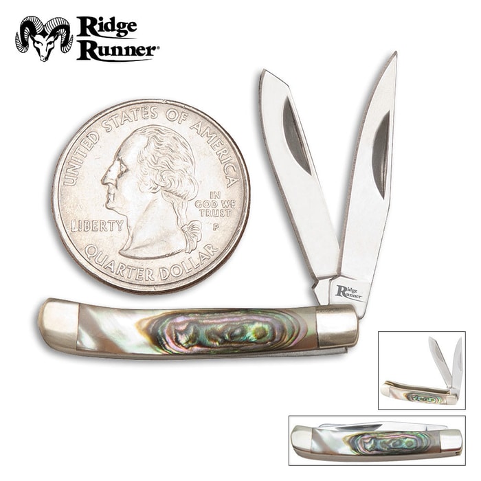 Ridge Runner Trapper Abalone Folding Knife