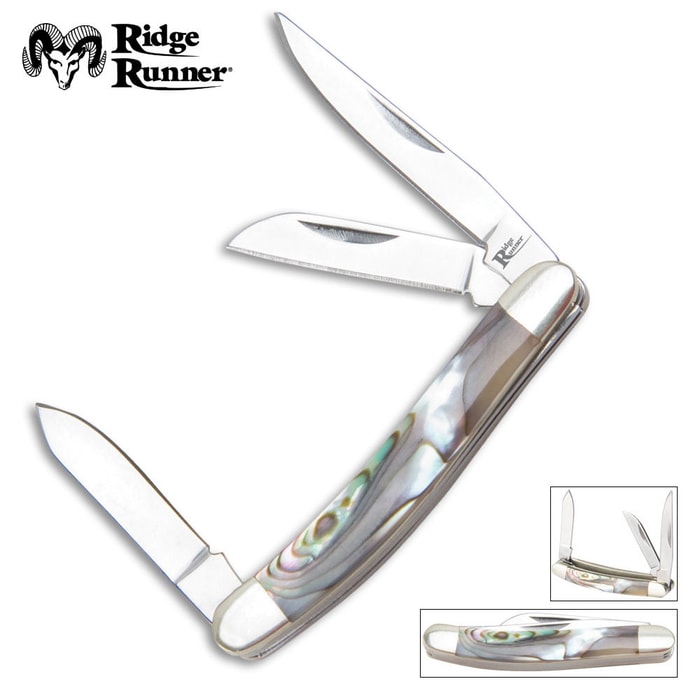 Ridge Runner Mini Stockman Abalone Folding Knife