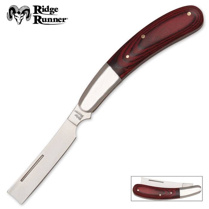Ridge Runner Classic Imitation Wood Razor Folding Knife