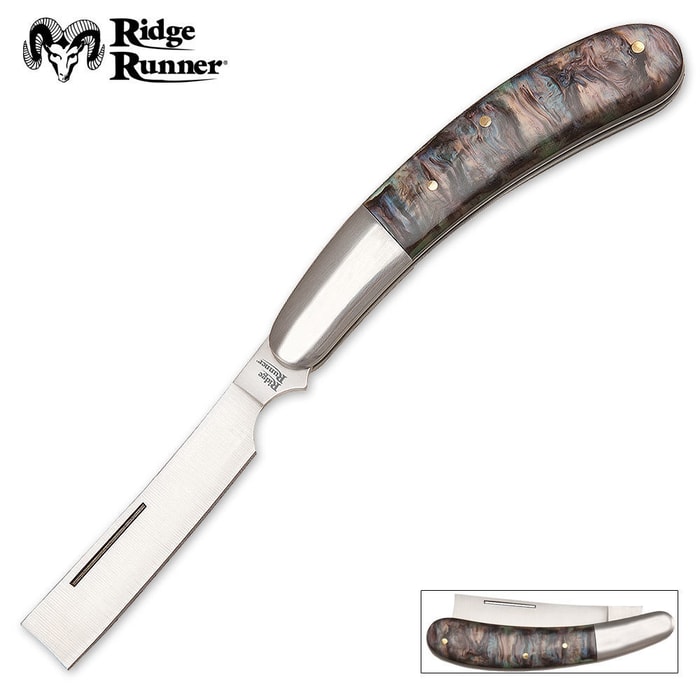 Ridge Runner Classic Imitation Abalone Razor Folding Knife