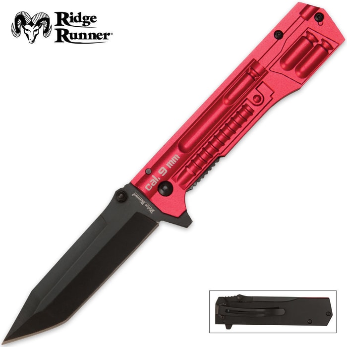 Ridge Runner 9mm Assisted Opening Pocket Knife Red