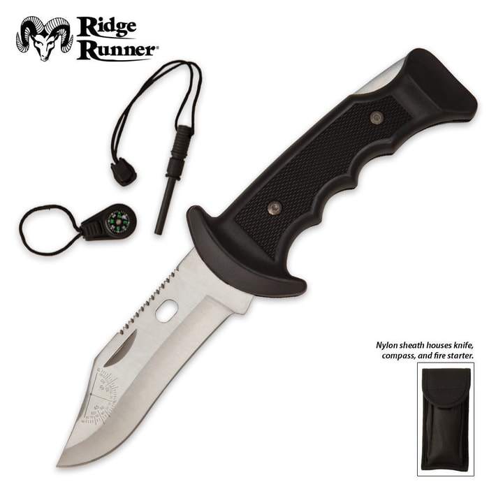 Ridge Runner Pocket Knife with Compass and Fire Starter