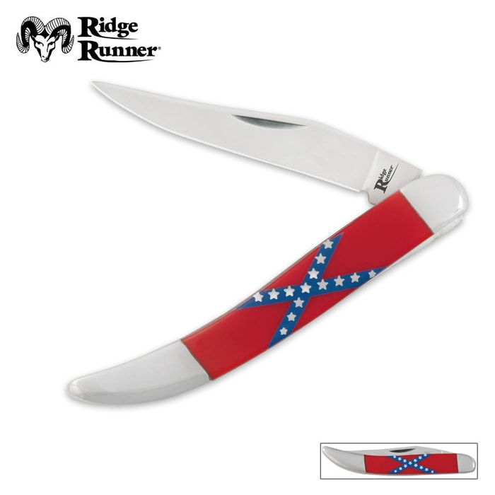 Ridge Runner Rebel Flag C.S.A. Toothpick Pocket Knife