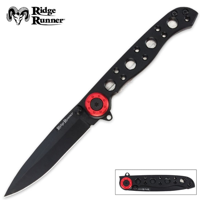 Ridge Runner Slimline Black Drop Point Pocket Knife