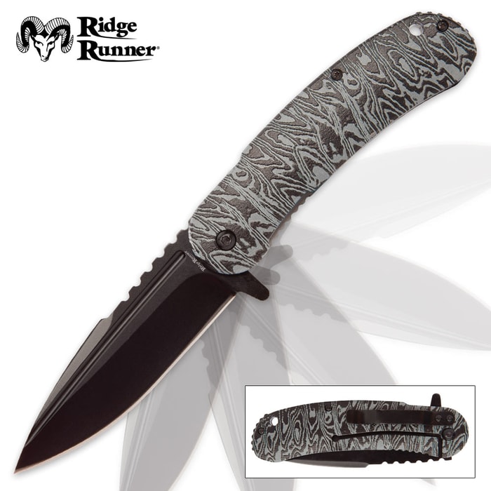 Ridge Runner Black Tie-Dye Pocket Knife
