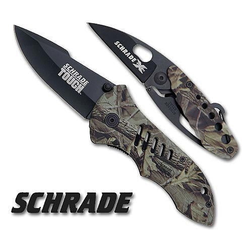 Schrade Combo Folding Knife Clam Pack