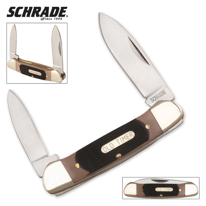 Schrade Old Timer Delrin Small Canoe Folding Knife