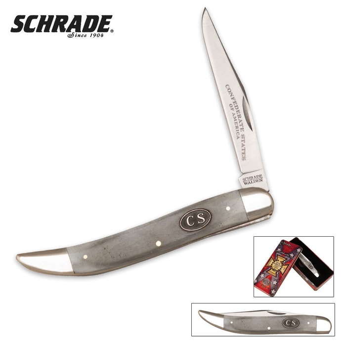 Schrade Gray Bone Civil War Anniversary Toothpick Folding Knife