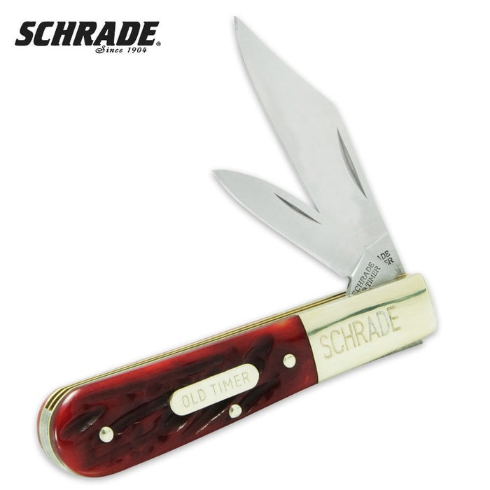 Schrade Old Timer Barlow Red Pick Bone Folding Knife