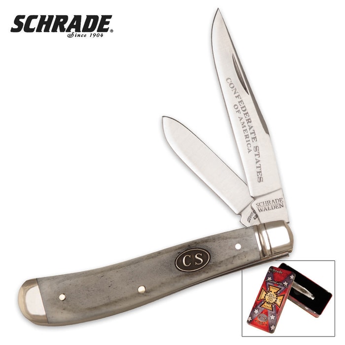 Schrade Confederate Civil War Anniversary Serpentine Folding Knife