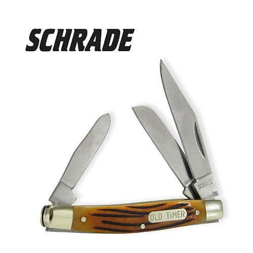 Schrade 34BR Old Timer Stockman Brown Bone Folding Knife
