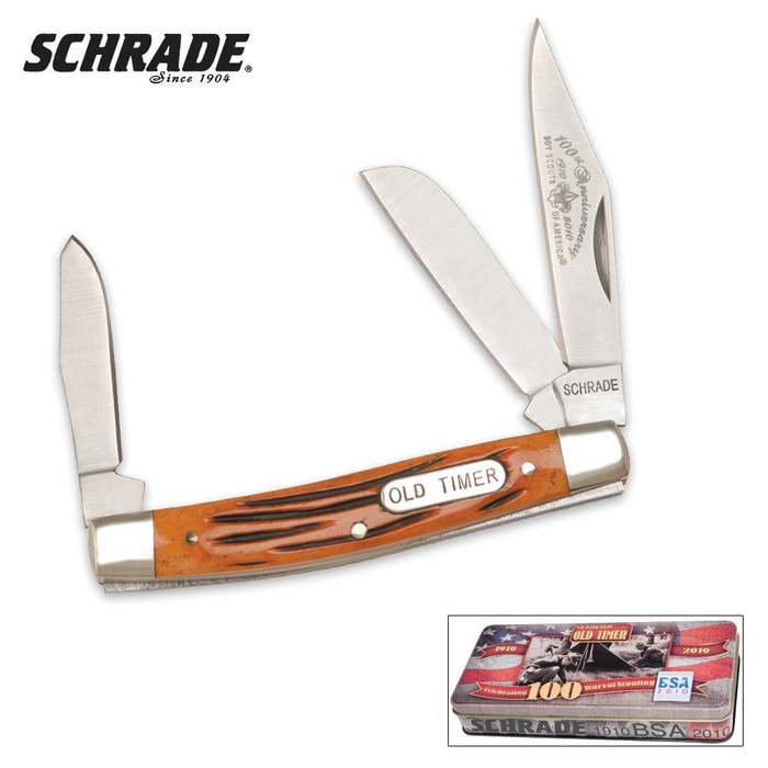 Schrade Old Timer Middleman 100th Anniversary Boy Scouts Folding Knife