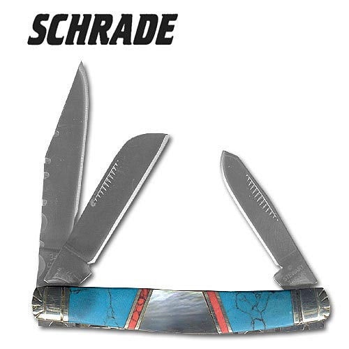 Schrade Middleman Turquoise Pearl Folding Knife