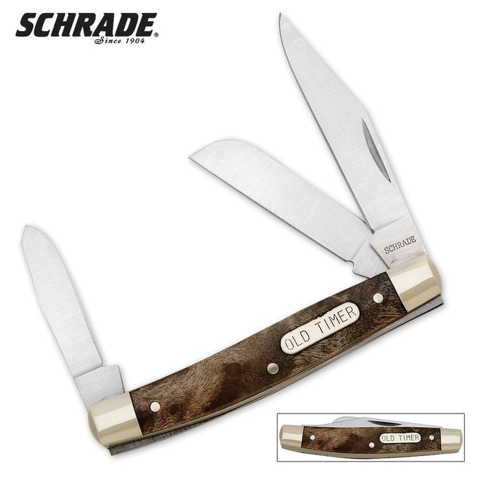 Schrade Middleman Desert Iron Wood Folding Knife