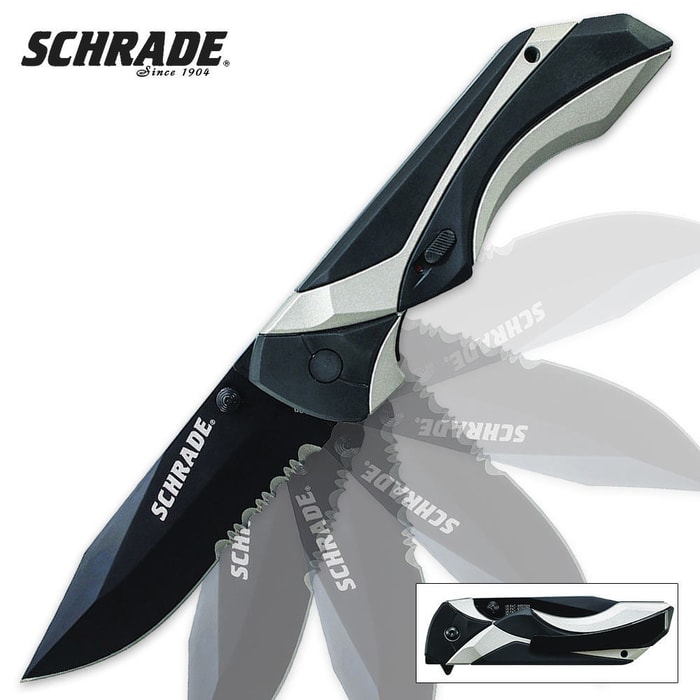 Schrade 24/7 MAGIC Assisted Opening Folding Pocket Knife Two Tone Serrated