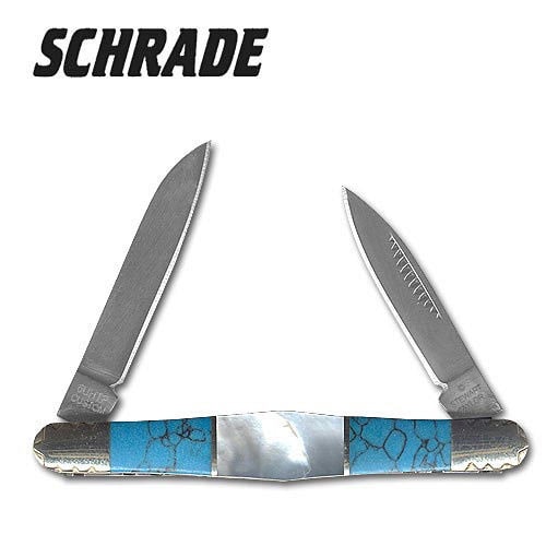 Schrade Custom Uncle Henry Turquoise Pearl Pen Folding Knife