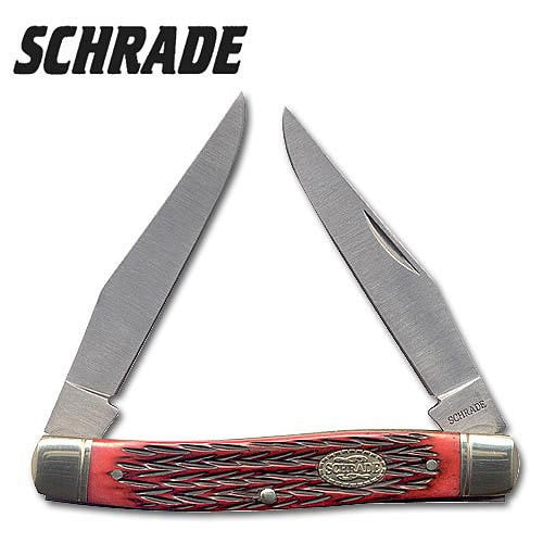 Schrade Muskrat Red Pick Bone Folding Knife