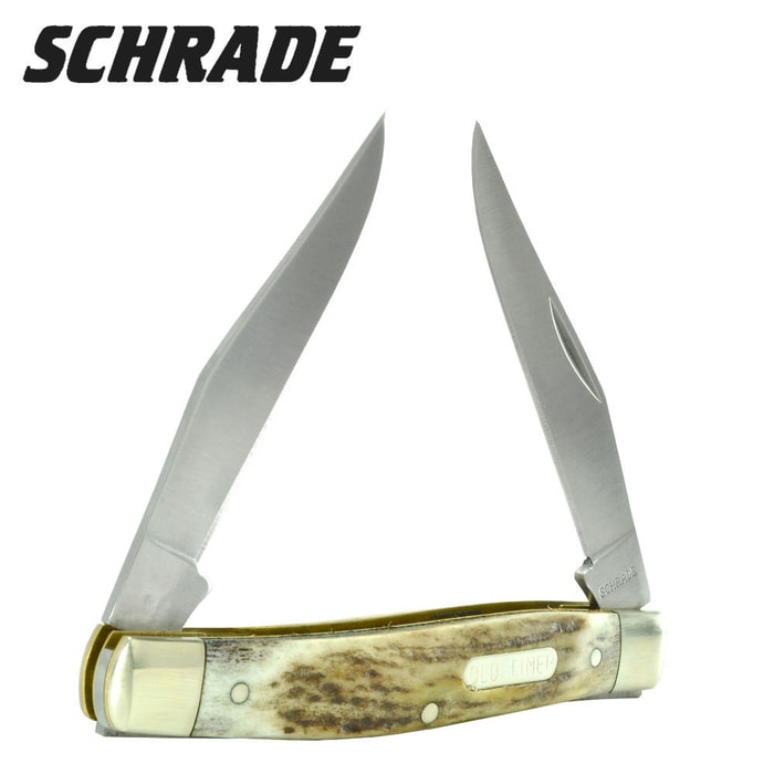 Schrade Old Timer Stag Muskrat Folding Knife