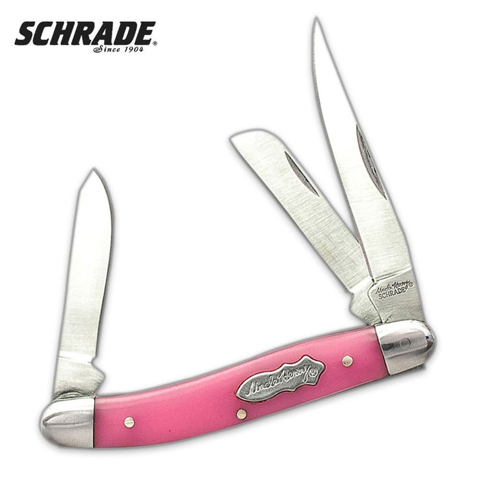 Schrade Uncle Henry Premium Stock 3 Blade Knife Pink